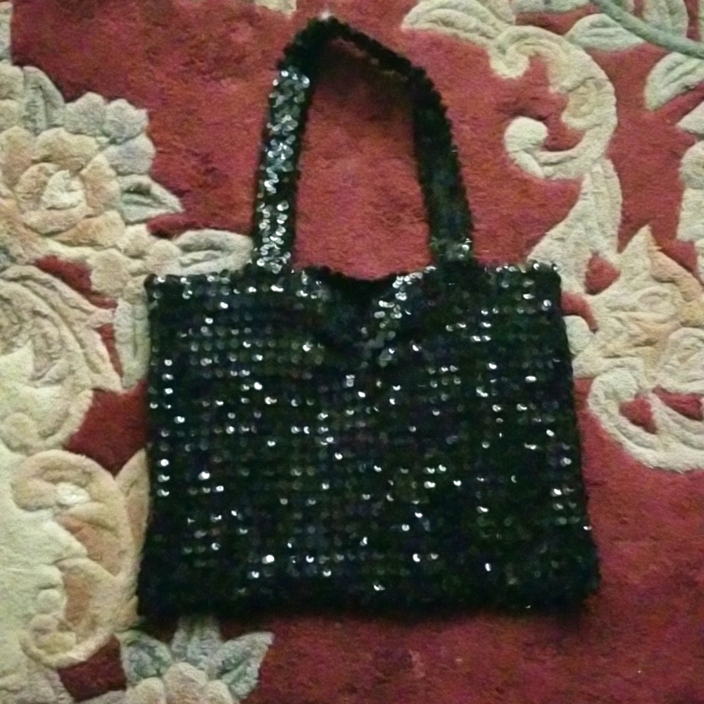 NWOT Black Sequined Halter Top
